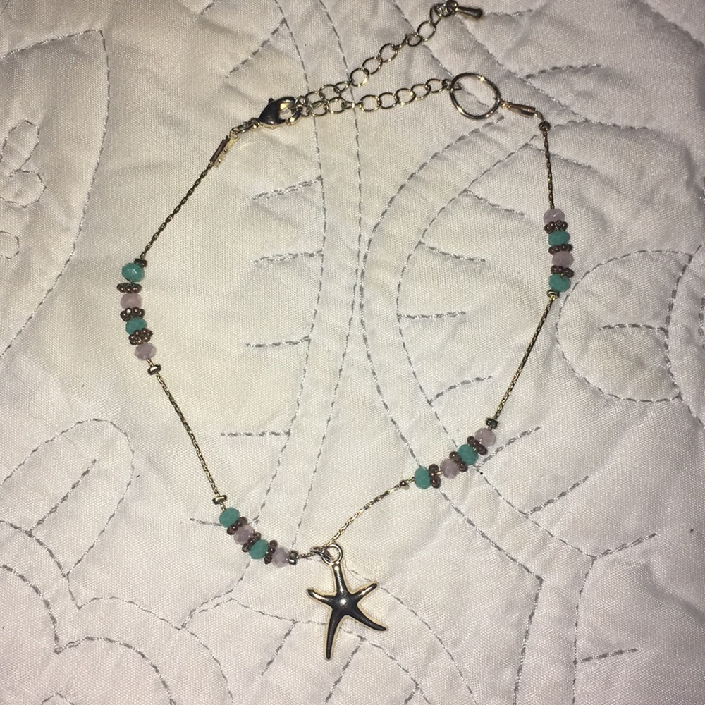 adjustable gold beach starfish anklet/bracelet